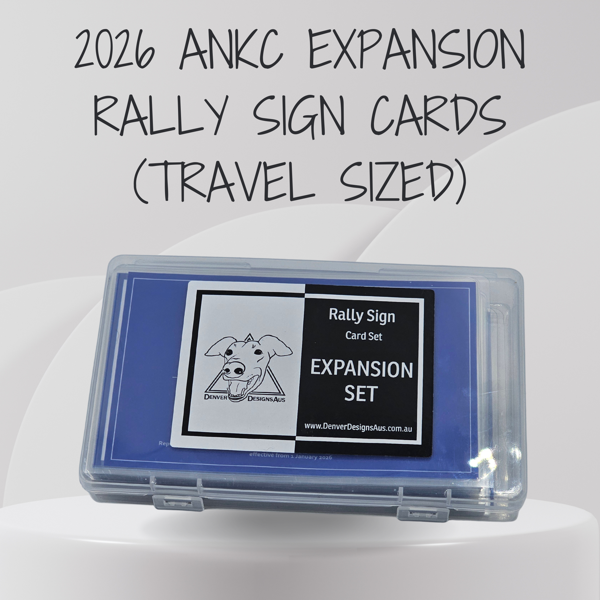 2026 ANKC Expansion Rally Sign Cards travel-sized packaging on a white background
