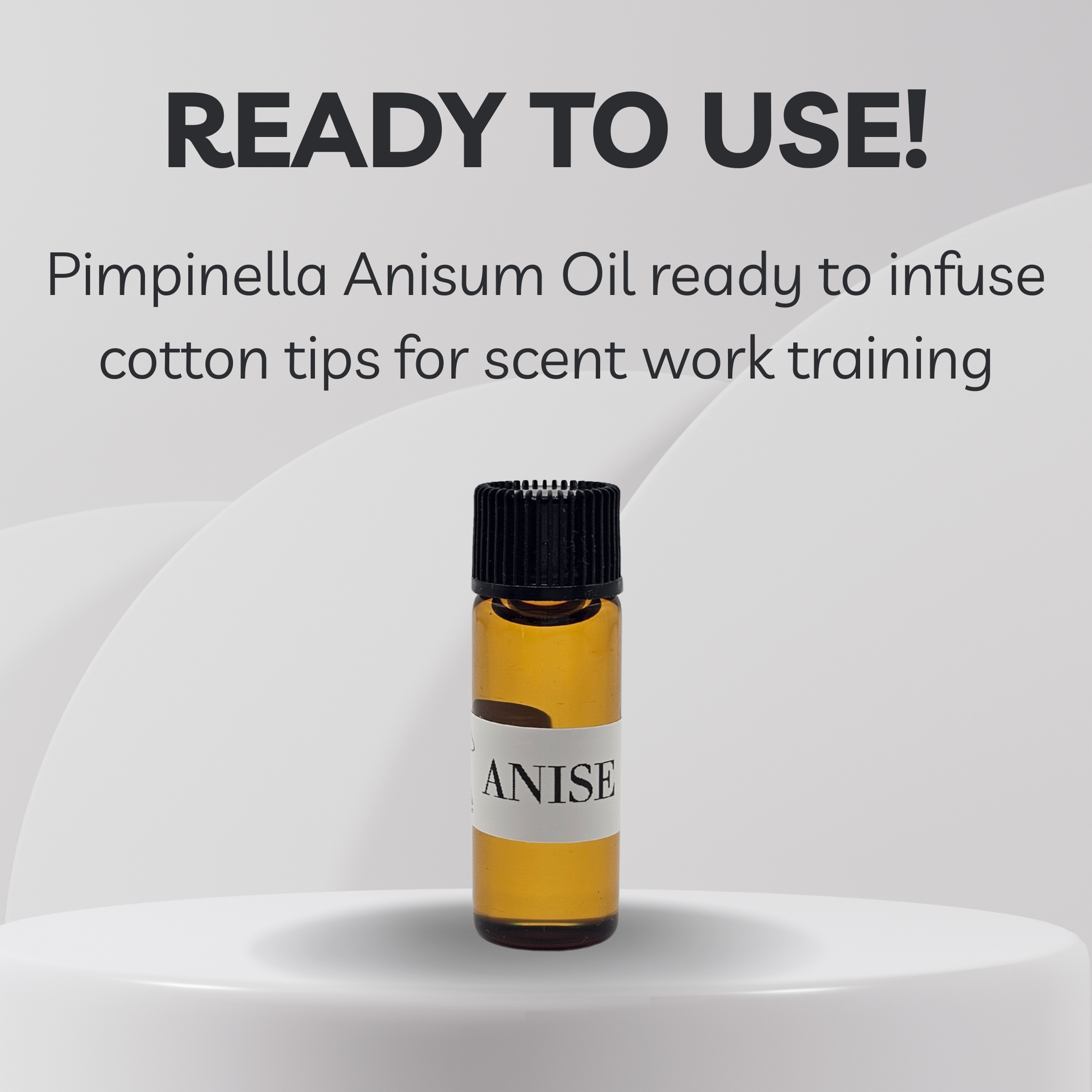 Pimpinella Anisum oil bottle with label on a white background