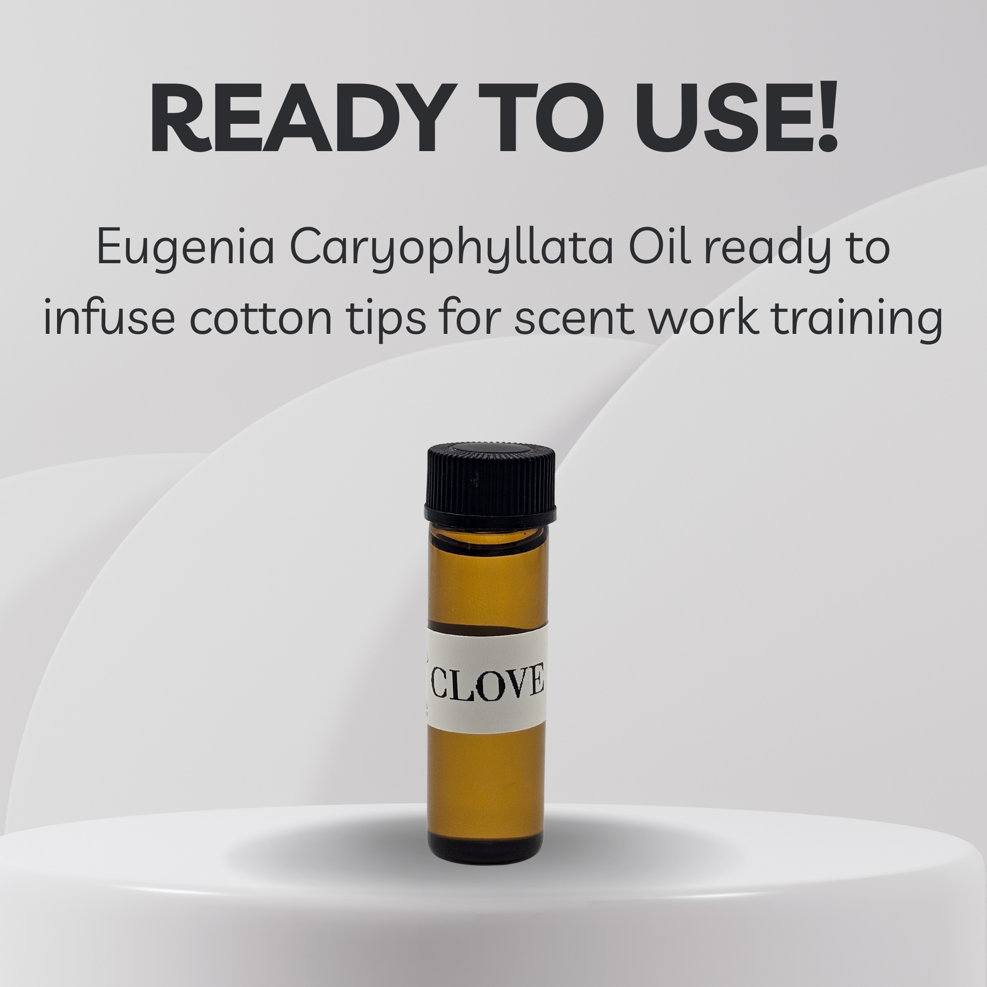 Bottle of Clove oil labeled 'Ready to Use' on a white background