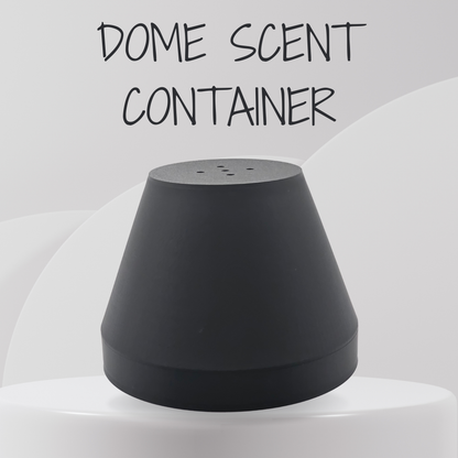 Black dome scented container on a white background with text 'DOME SCENT CONTAINER'.