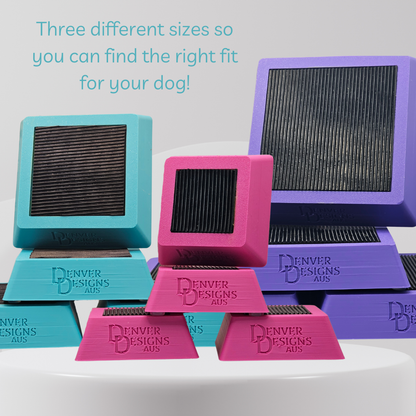 Three sized foot targets in different colors with 'Denver Designs Aus' branding.