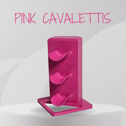 Pink cavalettis stand on a white background with 'Pink Cavalettis' text above.
